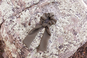 Olive Bow Scrunchie
