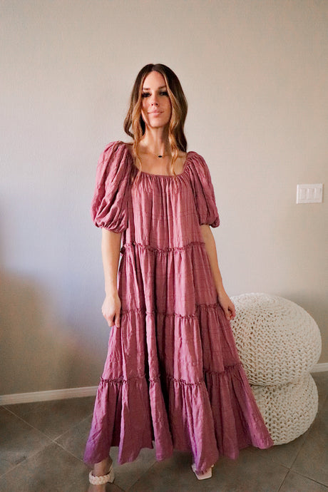 Rosalie dress in mauve