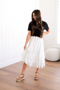 Swiss dot white dress