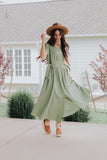 Button up dress in sage