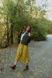 Floral Wrap Skirt in Mustard
