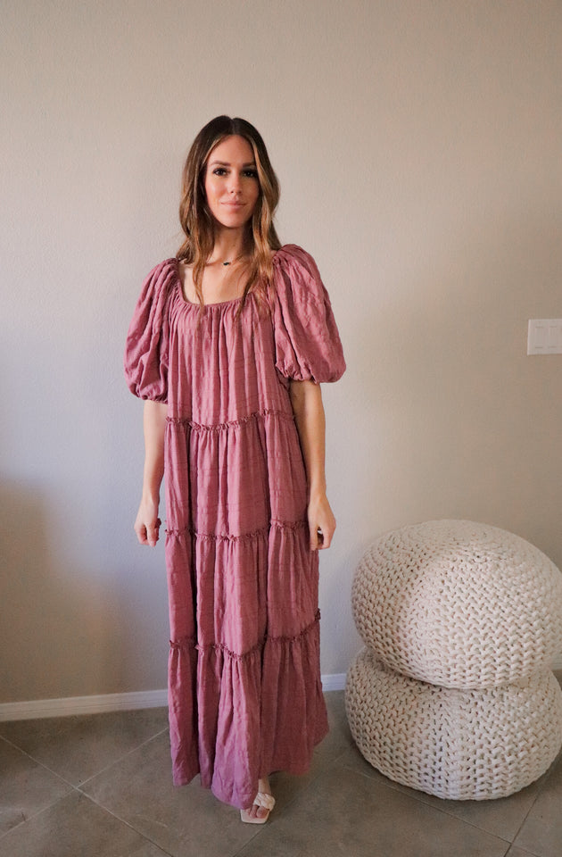 Rosalie dress in mauve