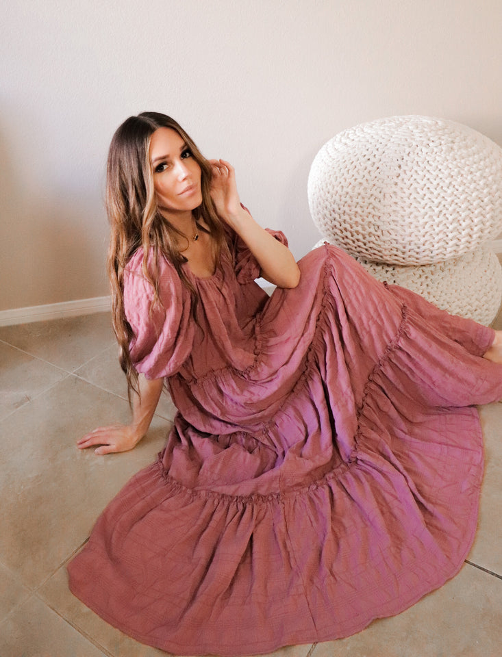 Rosalie dress in mauve