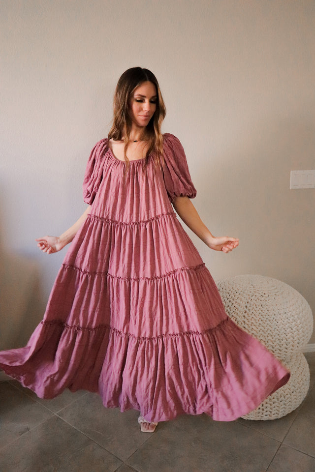 Rosalie dress in mauve