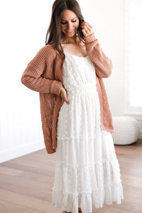 Swiss dot white dress