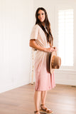 pink dipped dress