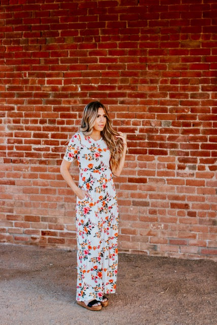 Floral Peasant Maxi Dress