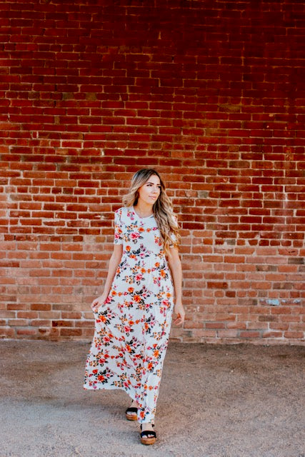 Floral Peasant Maxi Dress