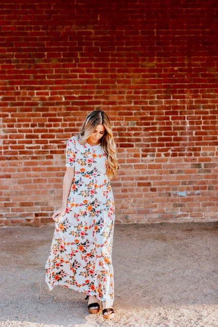 Floral Peasant Maxi Dress