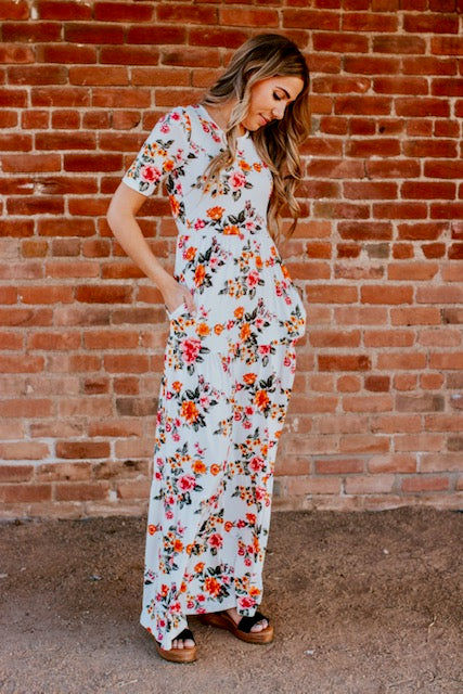 Floral Peasant Maxi Dress