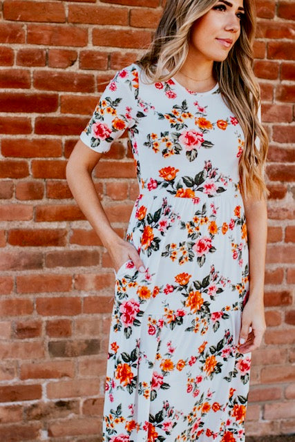 Floral Peasant Maxi Dress