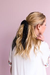 Polka dot scarf scrunchie