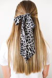 Grey Leopard Scarf Scrunchie