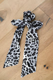 Grey Leopard Scarf Scrunchie