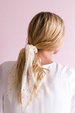 Gold polka dot scarf scrunchie