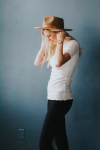 Mock Neck Top in Ivory
