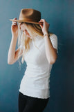 Mock Neck Top in Ivory