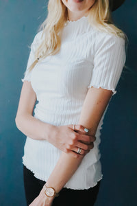 Mock Neck Top in Ivory