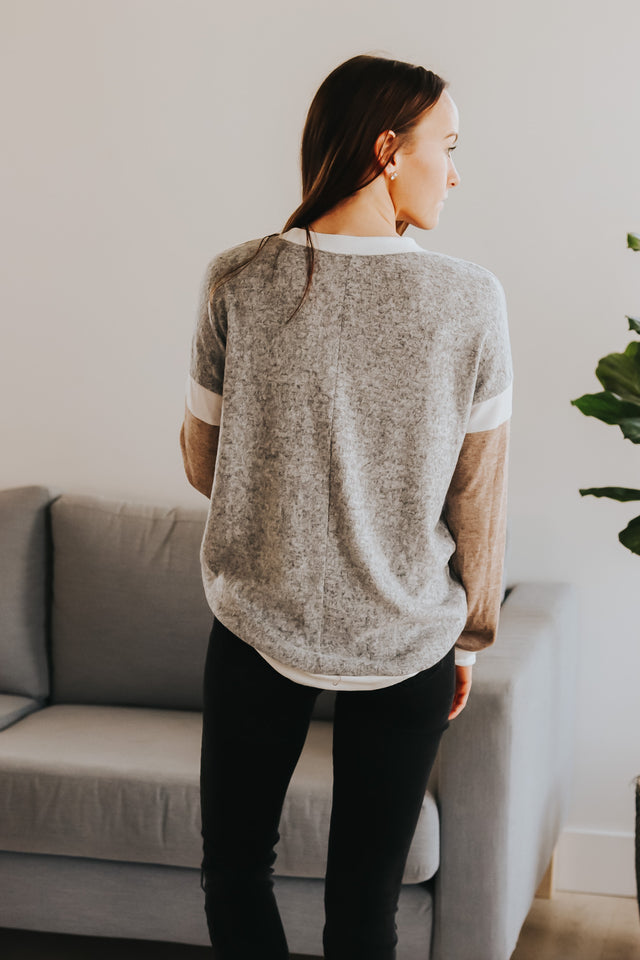 Contrast Knit Sweater- 2 Colors!