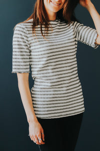 Mock Neck Top in Grey
