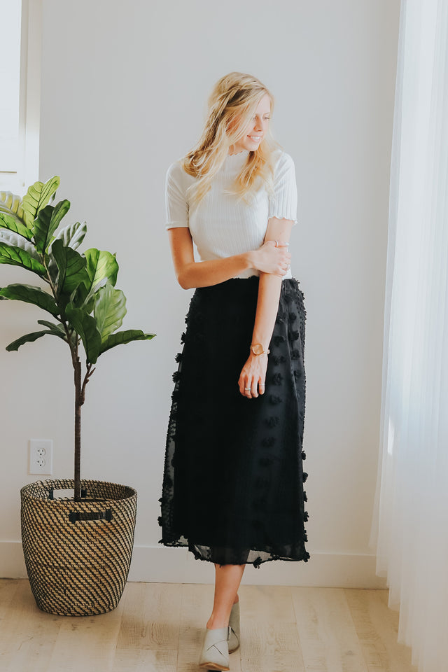 Swiss Dot Midi Skirt