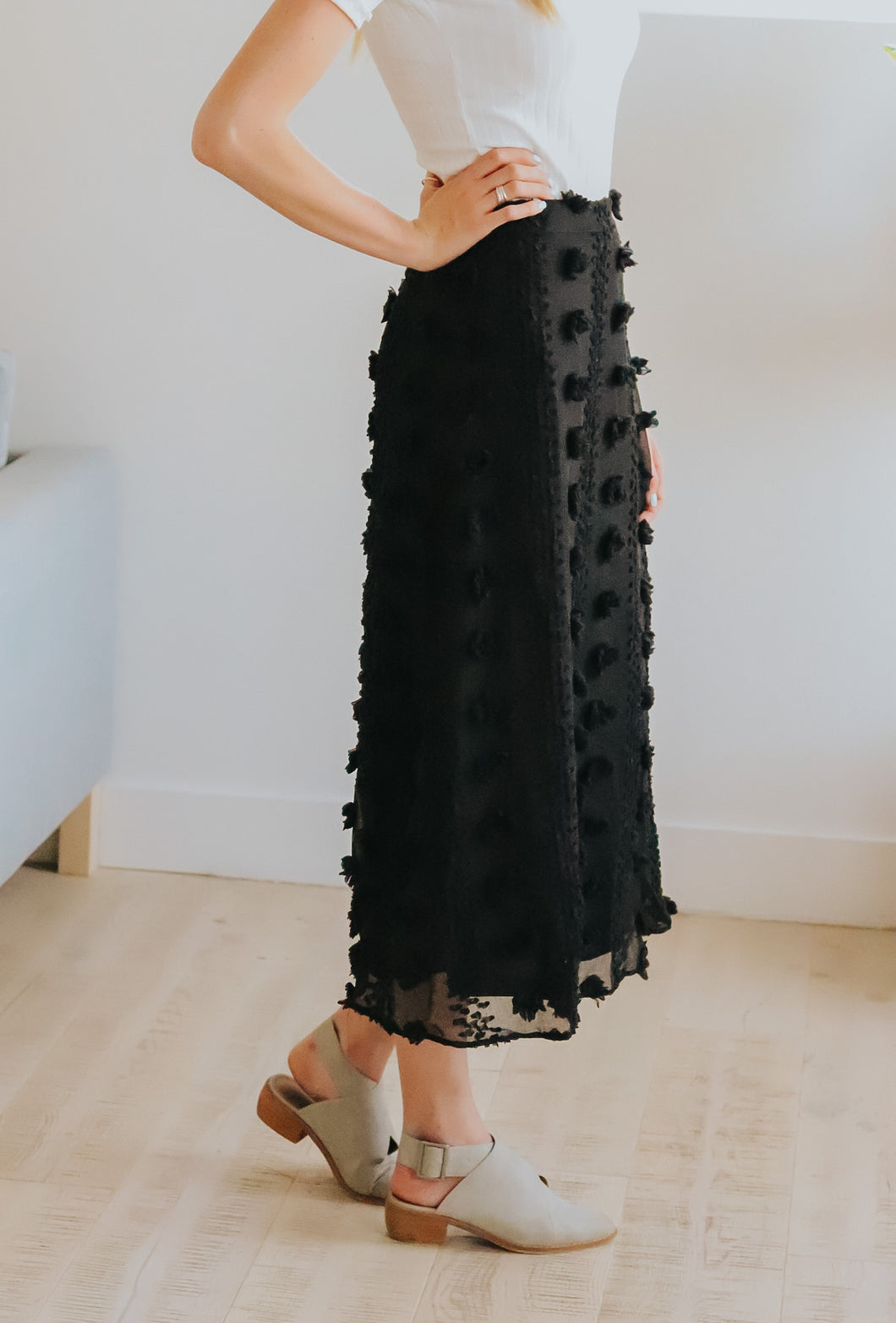 Swiss Dot Midi Skirt