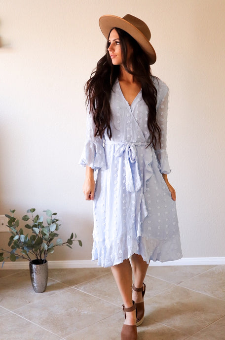 Kristen Dress in Dusty Blue