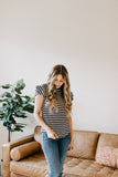 Petal Sleeve T-Shirt in Navy