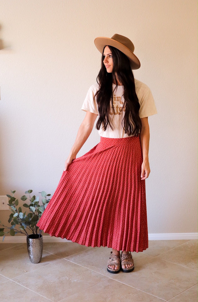 Pleated Midi Skirt
