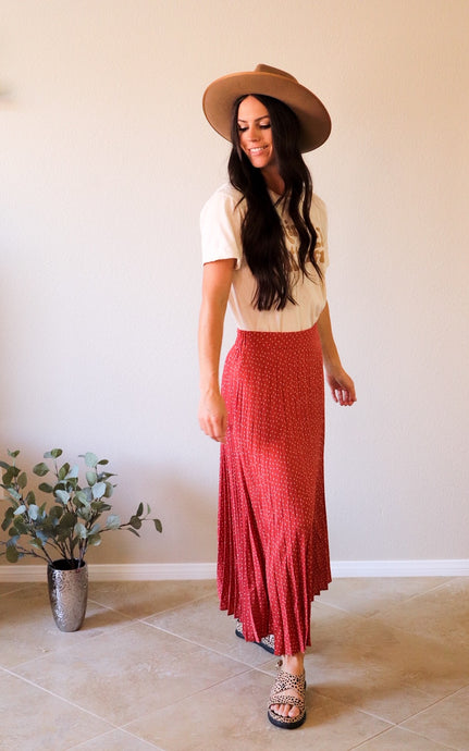 Pleated Midi Skirt