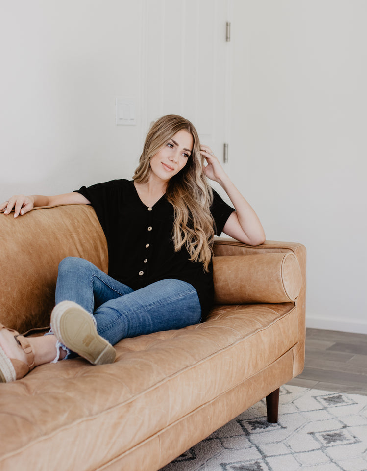 Emma Button Down Knit Top- multiple colors!