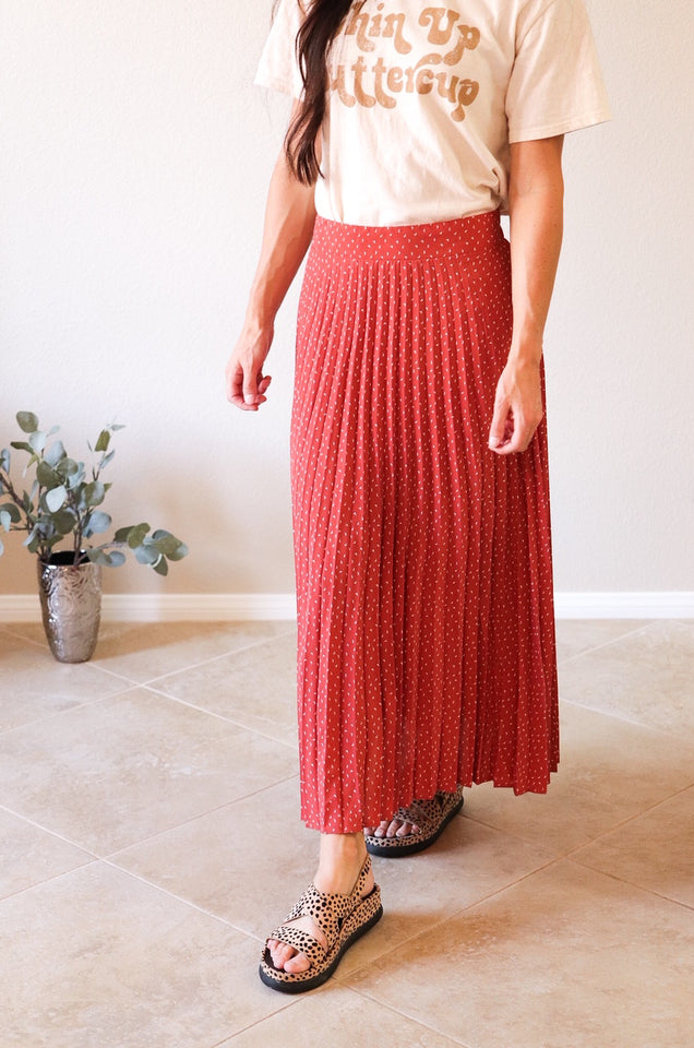 Pleated Midi Skirt