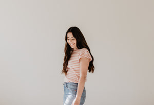 Petal Sleeve T-Shirt in Blush
