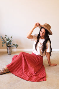 Pleated Midi Skirt