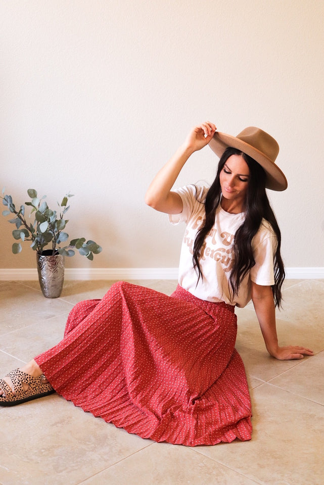Pleated Midi Skirt