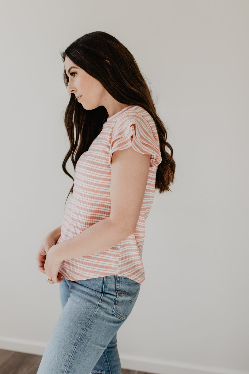 Petal Sleeve T-Shirt in Blush