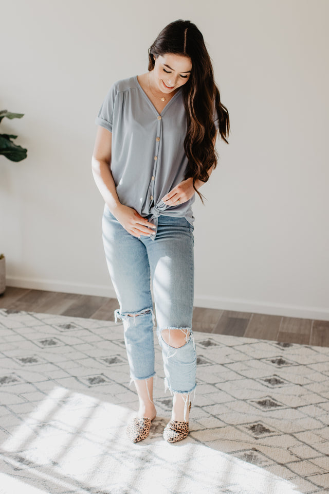Emma Button Down Knit Top- multiple colors!