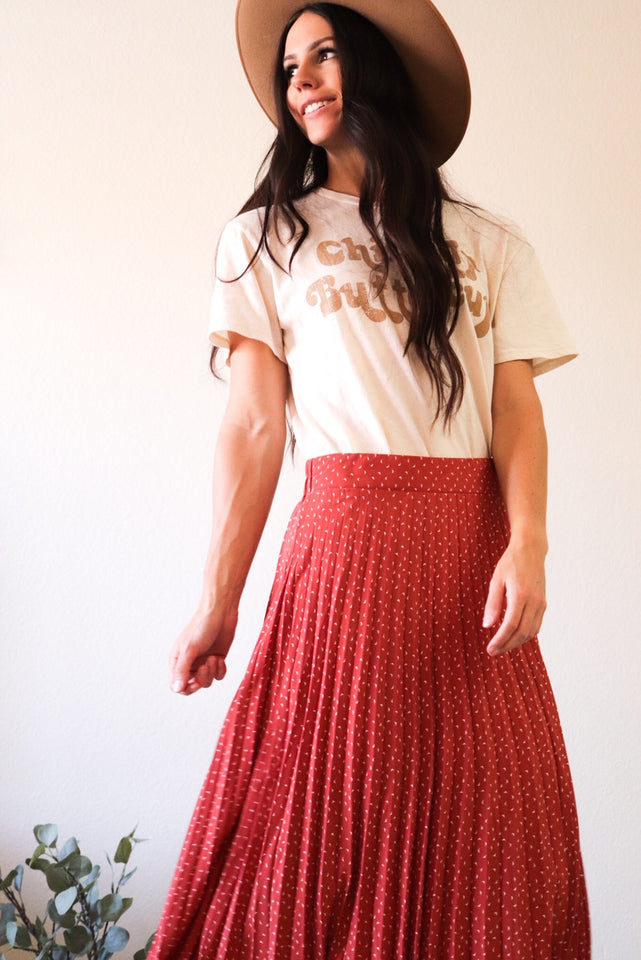 Pleated Midi Skirt
