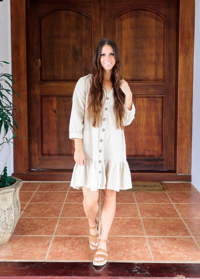 Button Down Ruffle Dress