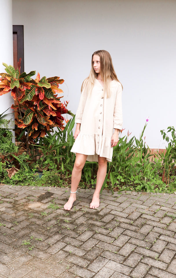 Button Down Ruffle Dress