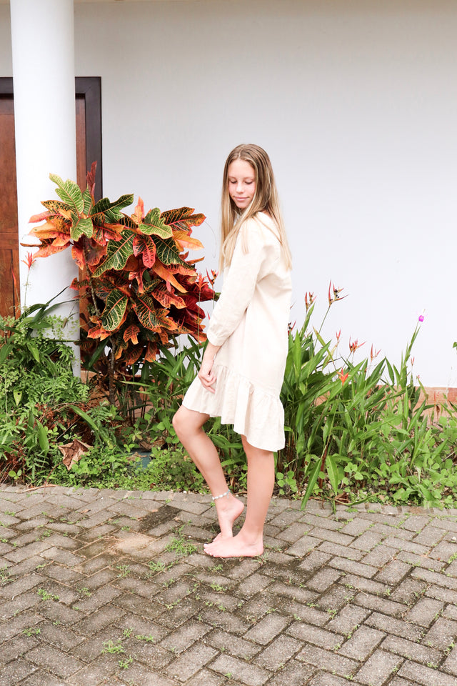 Button Down Ruffle Dress