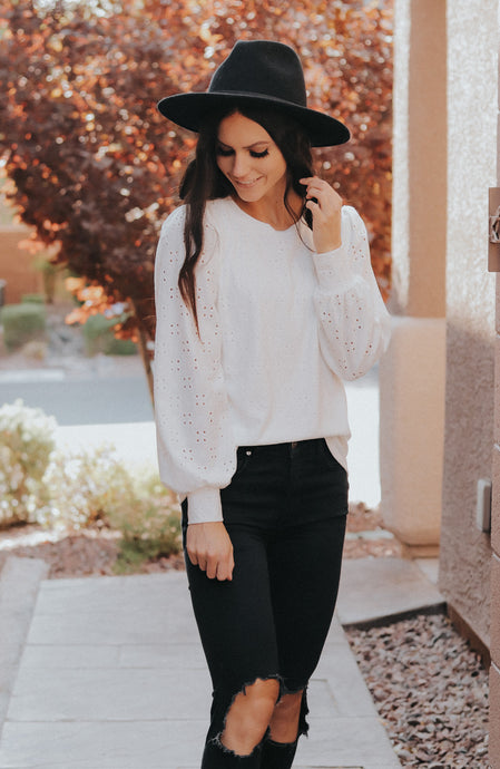 Eyelet Top- Two Colors!