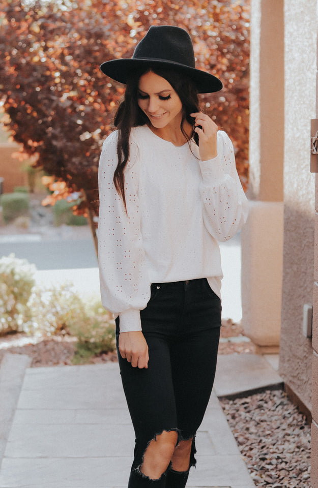 Eyelet Top- Two Colors!