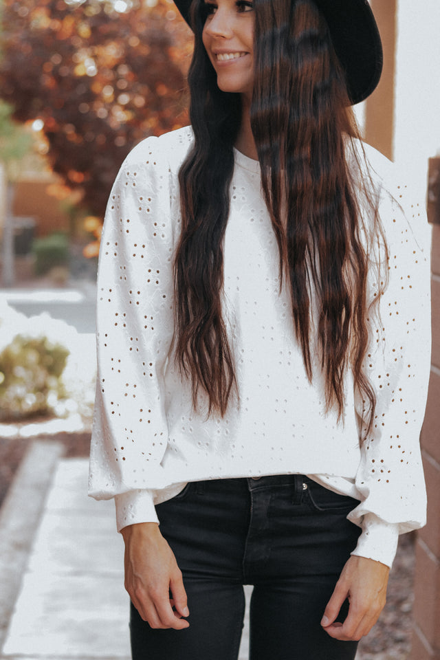 Eyelet Top- Two Colors!