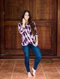 Twist-Front Plaid Shirt
