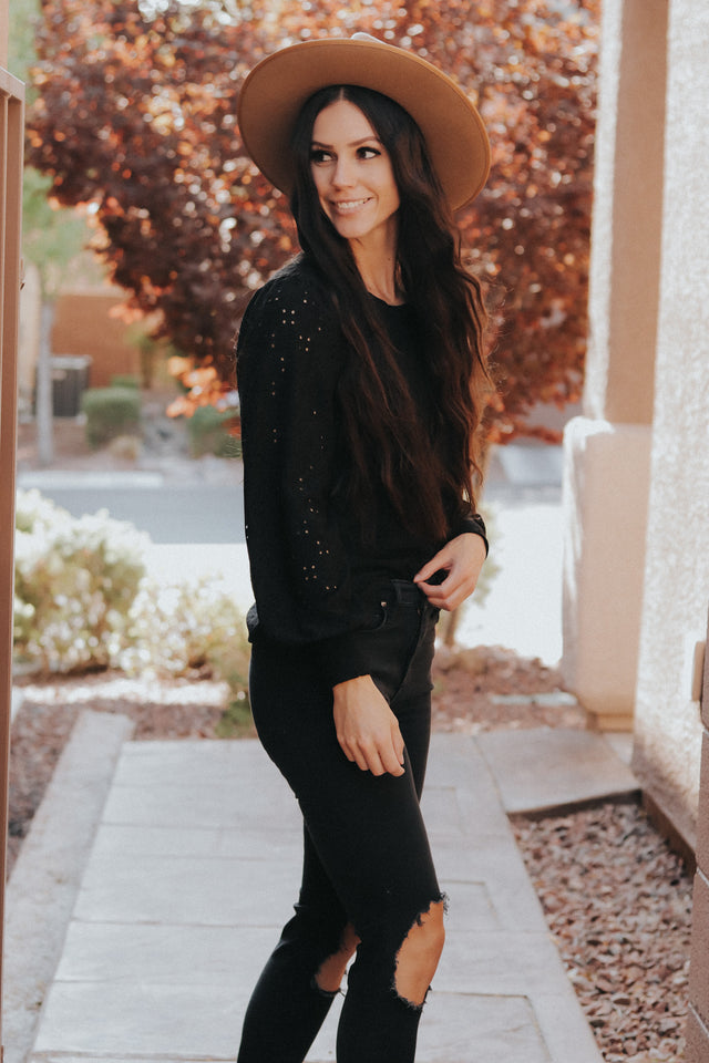 Eyelet Top- Two Colors!