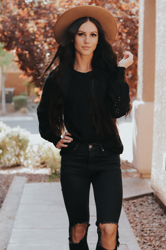 Eyelet Top- Two Colors!