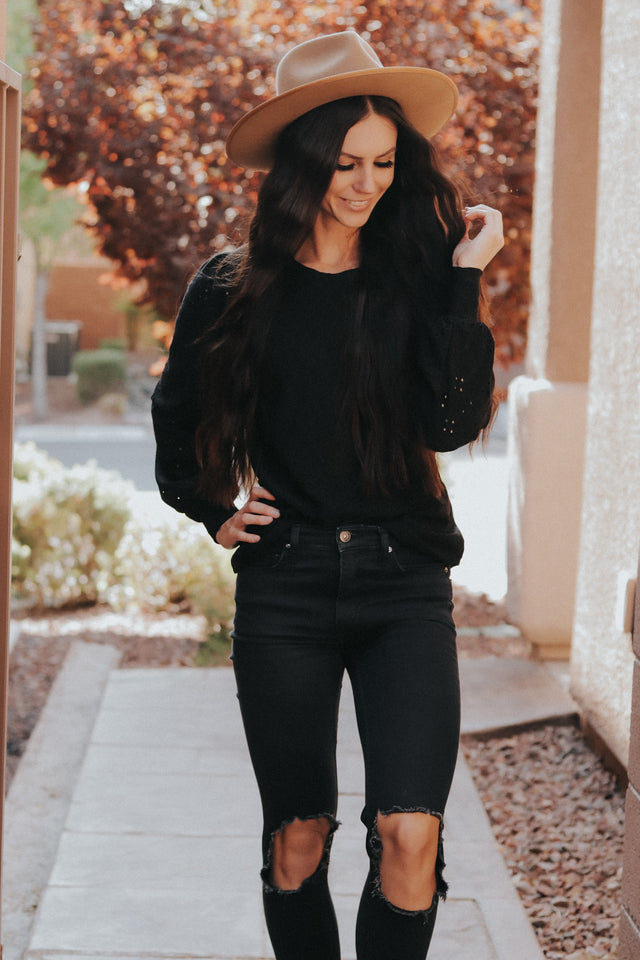 Eyelet Top- Two Colors!