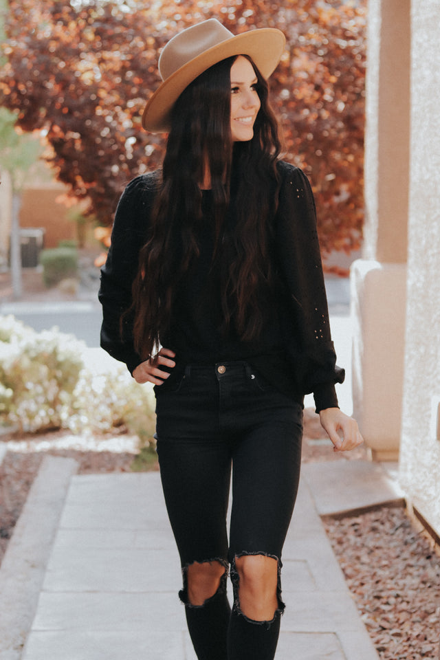 Eyelet Top- Two Colors!
