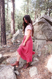 Floral Wrap Skirt in Red